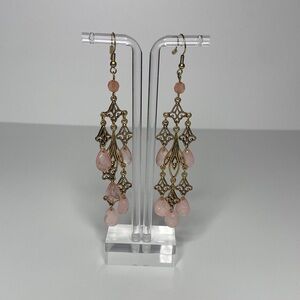 mark. Gold and Pink Drop Earrings